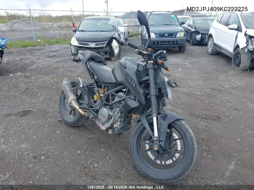 2019 Ktm 390 Duke VIN: MD2JPJ409KC222225 Lot: 12612925