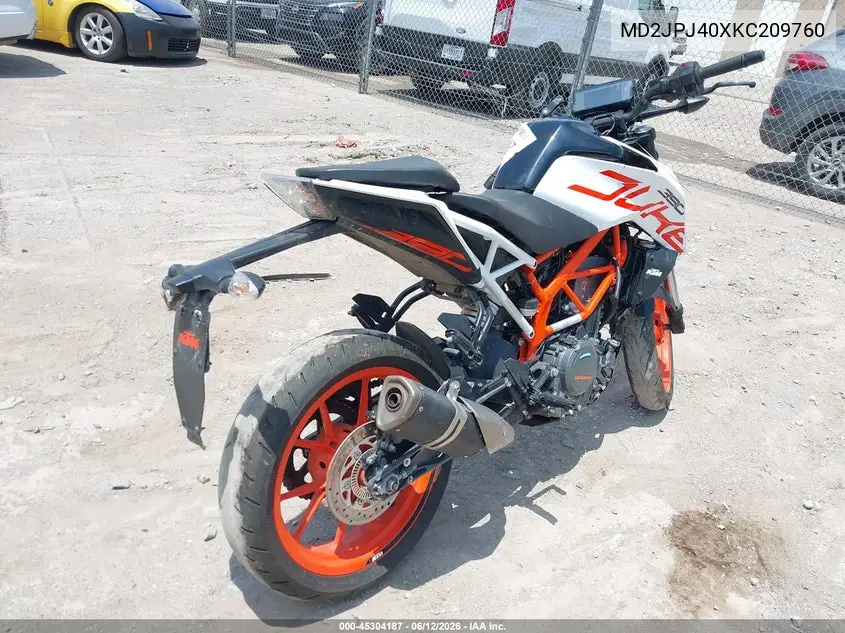 2019 Ktm 390 Duke VIN: MD2JPJ40XKC209760 Lot: 45304187