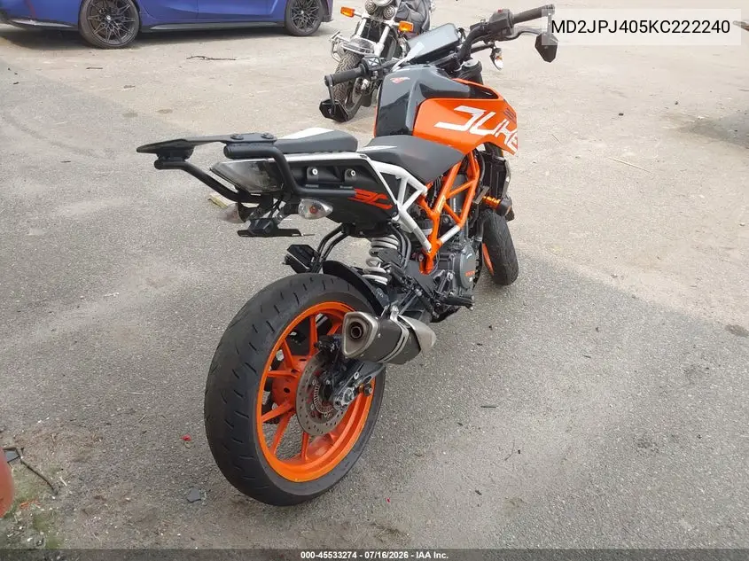 2019 Ktm 390 Duke VIN: MD2JPJ405KC222240 Lot: 45533274