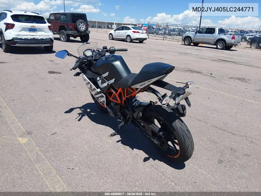 2020 Ktm 390 Rc VIN: MD2JYJ405LC244771 Lot: 45490617