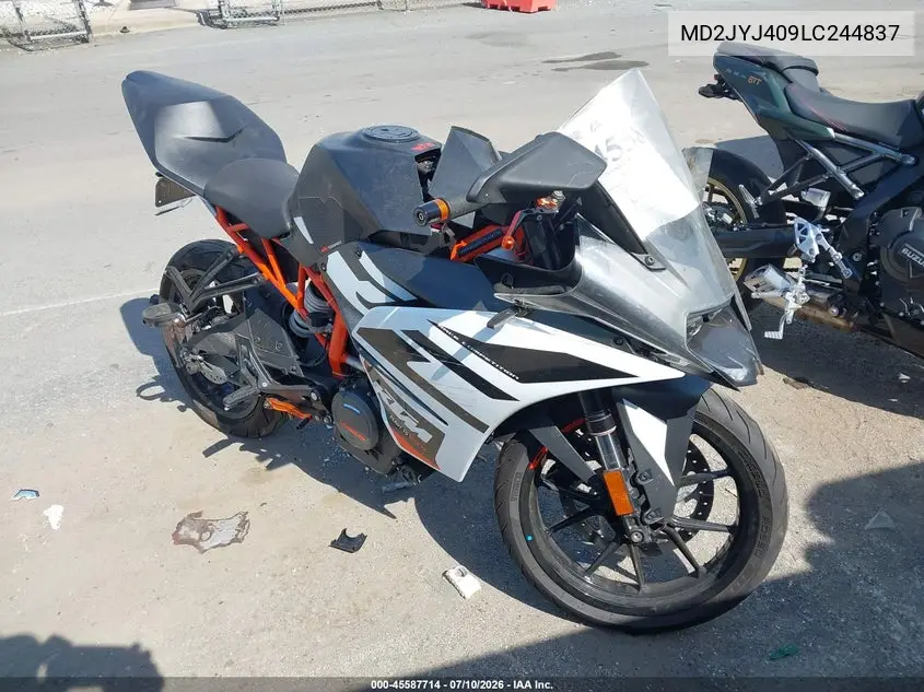 2020 Ktm 390 Rc VIN: MD2JYJ409LC244837 Lot: 45587714