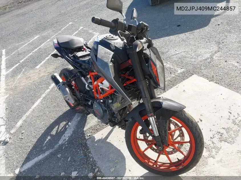 2021 Ktm 390 Duke VIN: MD2JPJ409MC244857 Lot: 44438507