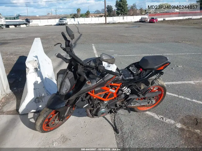 2021 Ktm 390 Duke VIN: MD2JPJ409MC244857 Lot: 44438507