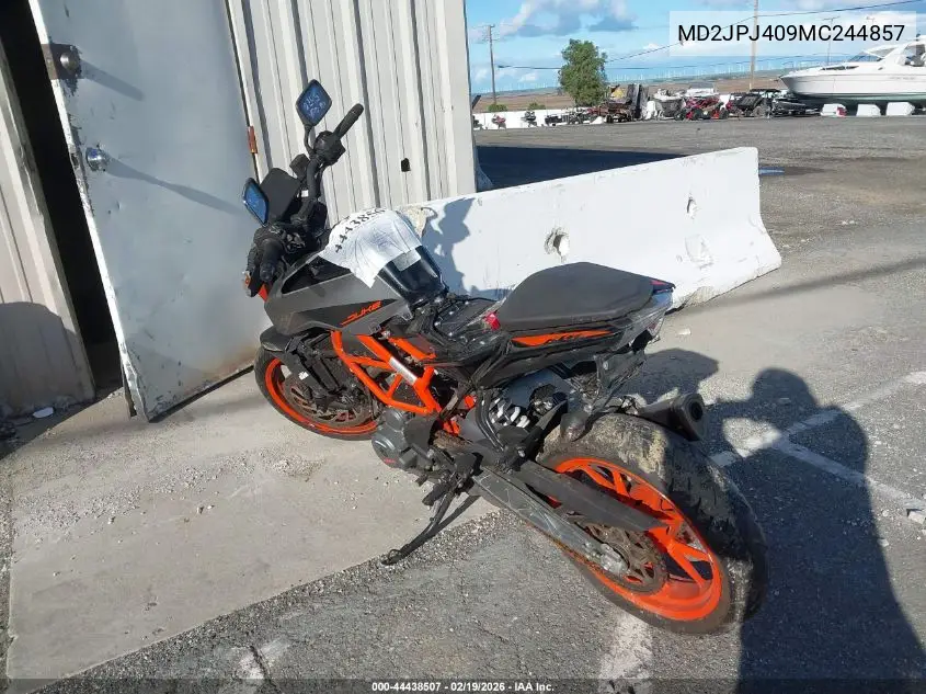2021 Ktm 390 Duke VIN: MD2JPJ409MC244857 Lot: 44438507