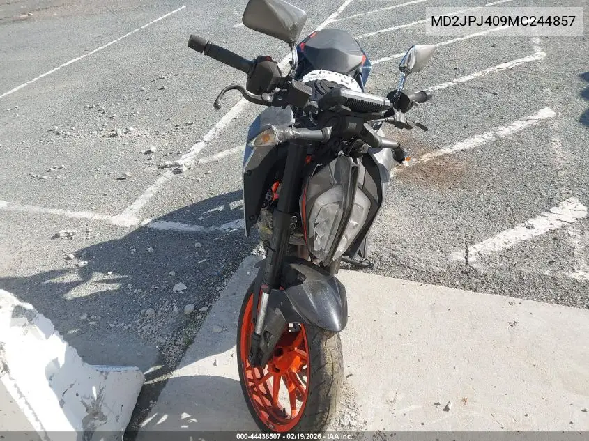 2021 Ktm 390 Duke VIN: MD2JPJ409MC244857 Lot: 44438507