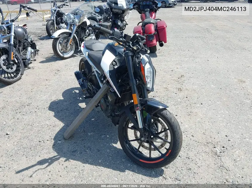 2021 Ktm 390 Duke VIN: MD2JPJ404MC246113 Lot: 45346081
