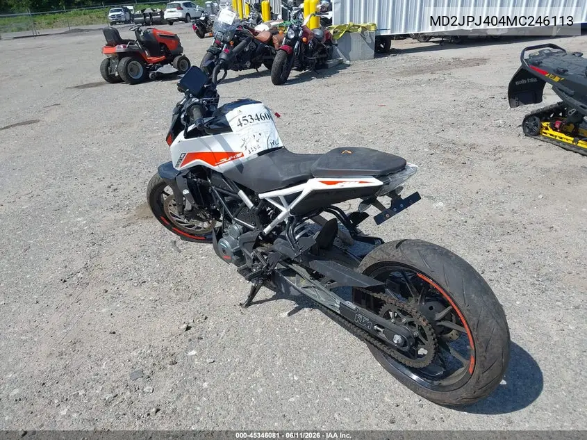 2021 Ktm 390 Duke VIN: MD2JPJ404MC246113 Lot: 45346081