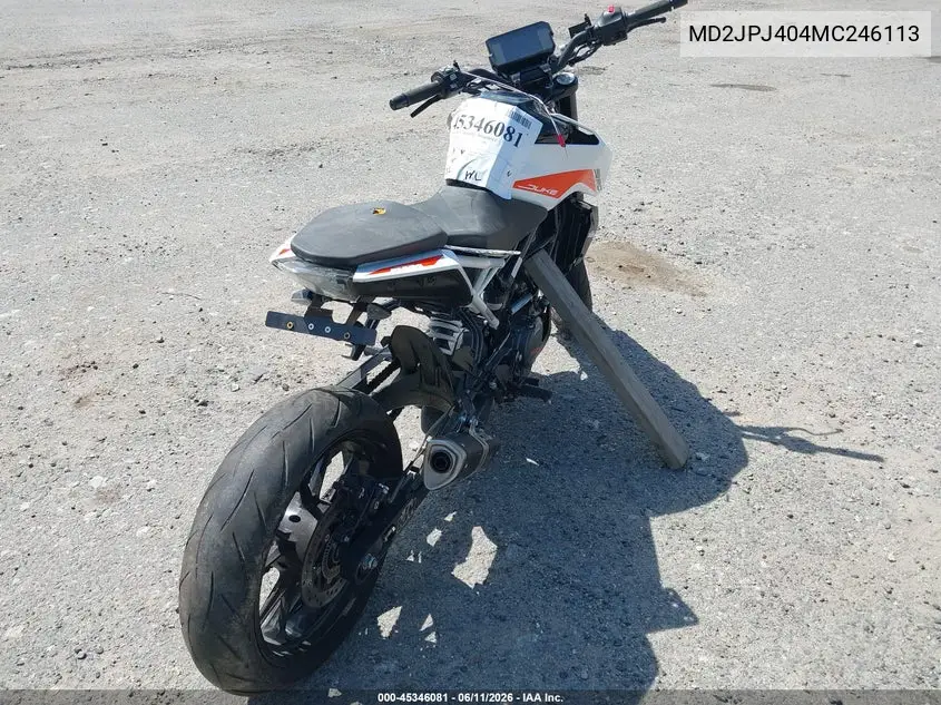2021 Ktm 390 Duke VIN: MD2JPJ404MC246113 Lot: 45346081