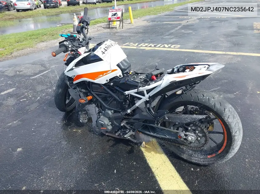 2022 Ktm 390 Duke VIN: MD2JPJ407NC235642 Lot: 44804780