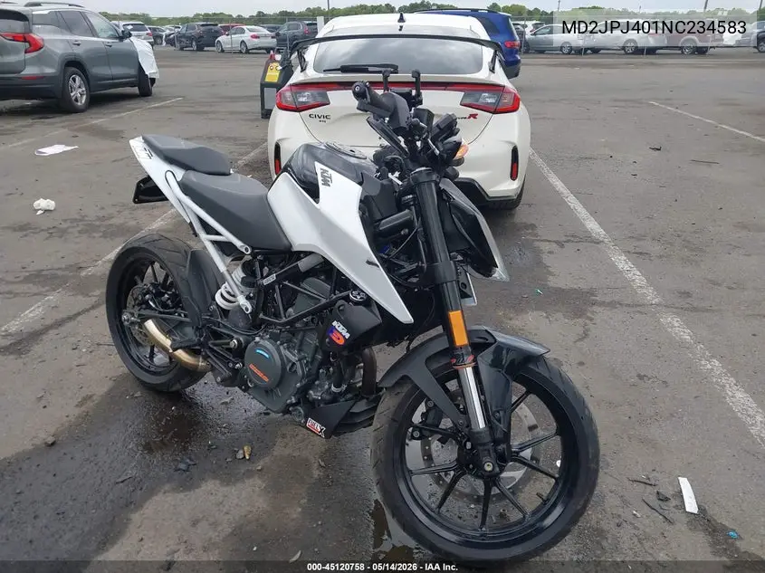 2022 Ktm 390 Duke VIN: MD2JPJ401NC234583 Lot: 45120758