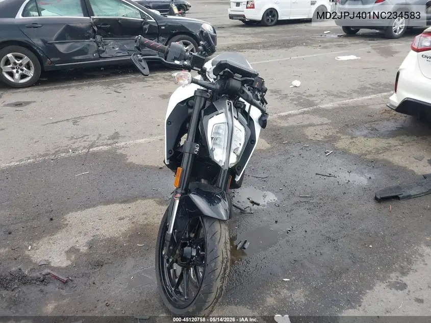 2022 Ktm 390 Duke VIN: MD2JPJ401NC234583 Lot: 45120758