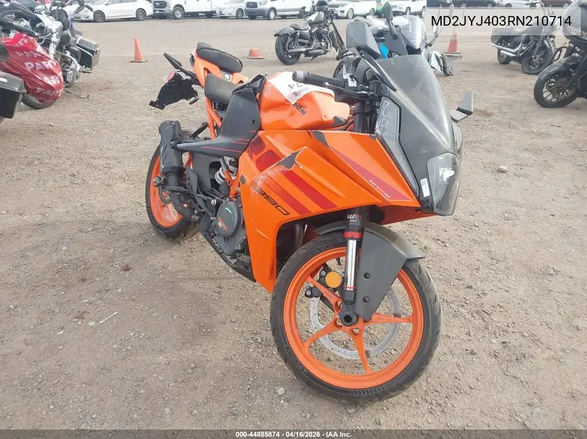 2024 Ktm 390 Rc VIN: MD2JYJ403RN210714 Lot: 44885874