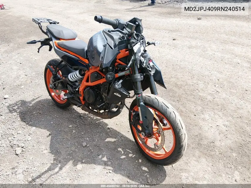 2024 Ktm 390 Duke VIN: MD2JPJ409RN240514 Lot: 45480762