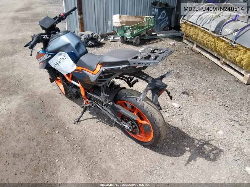 2024 Ktm 390 Duke VIN: MD2JPJ409RN240514 Lot: 45480762