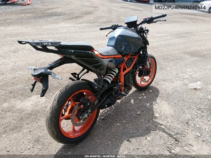 2024 Ktm 390 Duke VIN: MD2JPJ409RN240514 Lot: 45480762