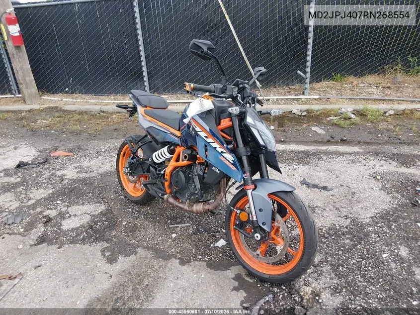 2024 Ktm 390 Duke VIN: MD2JPJ407RN268554 Lot: 45560601