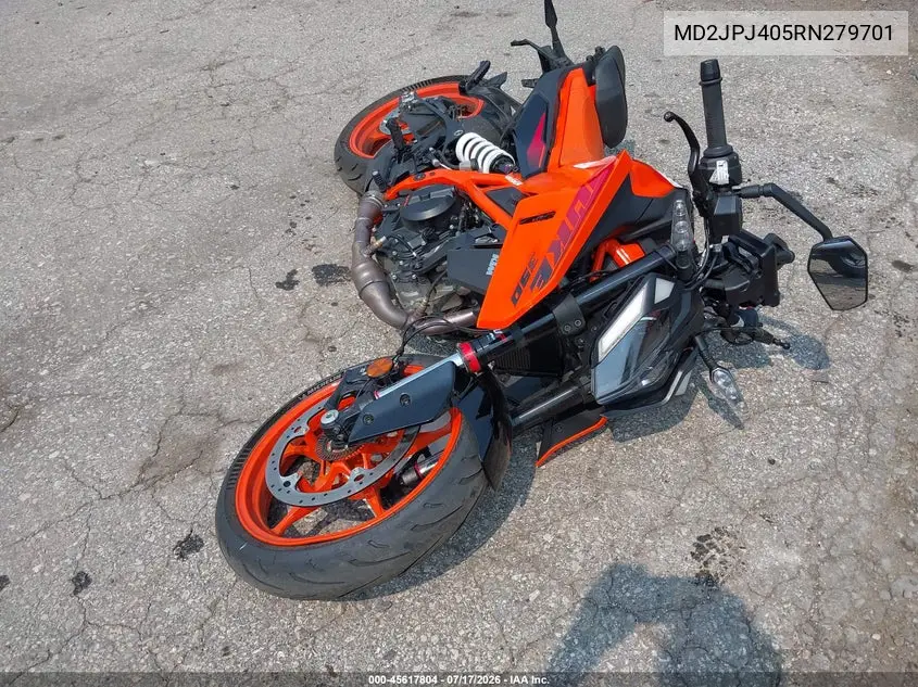 2024 Ktm 390 Duke VIN: MD2JPJ405RN279701 Lot: 45617804