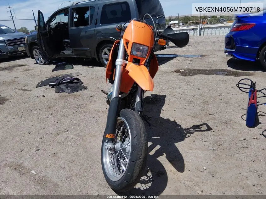 2006 Ktm 625 Smc VIN: VBKEXN4056M700718 Lot: 45300112