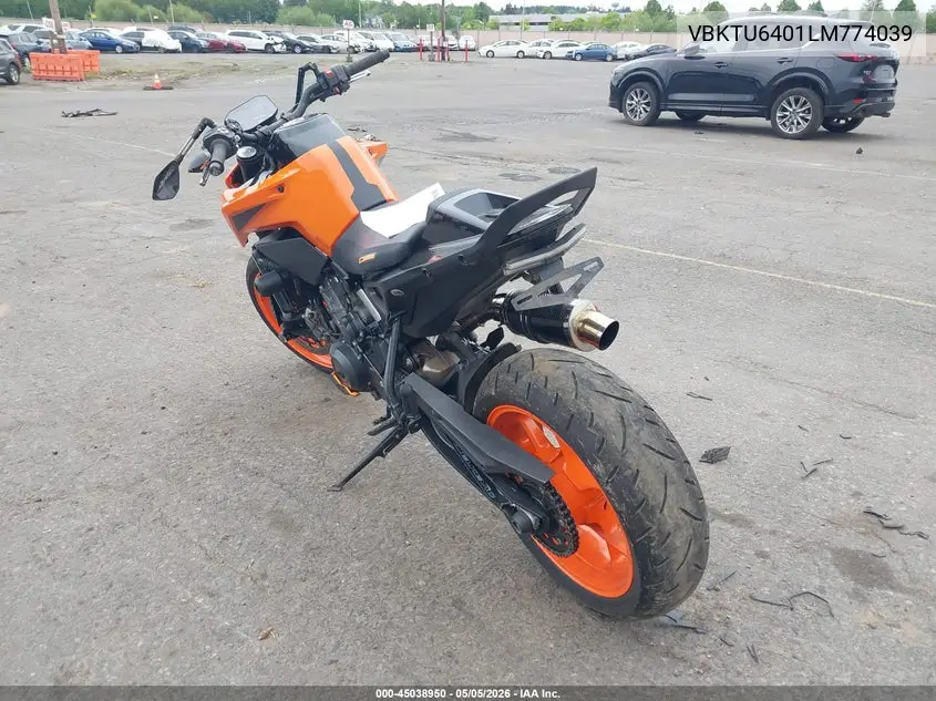2020 Ktm 790 Duke VIN: VBKTU6401LM774039 Lot: 45038950