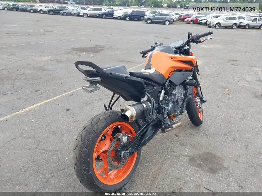2020 Ktm 790 Duke VIN: VBKTU6401LM774039 Lot: 45038950