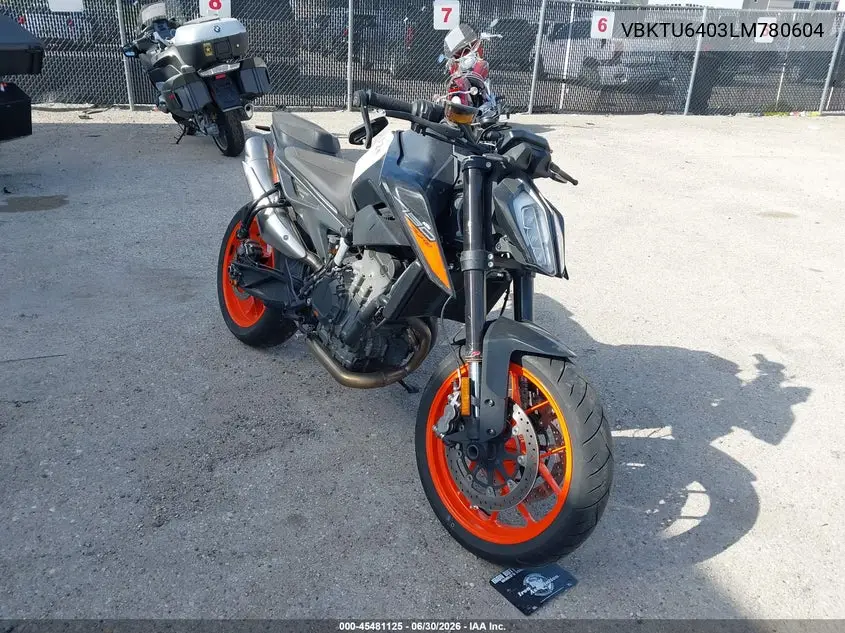 2020 Ktm 790 Duke VIN: VBKTU6403LM780604 Lot: 45481125