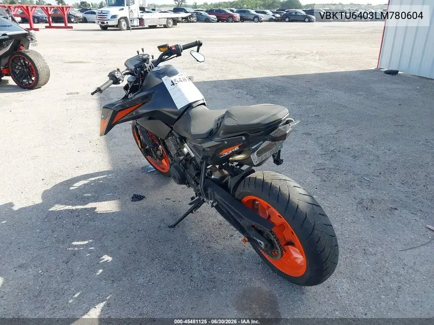 2020 Ktm 790 Duke VIN: VBKTU6403LM780604 Lot: 45481125