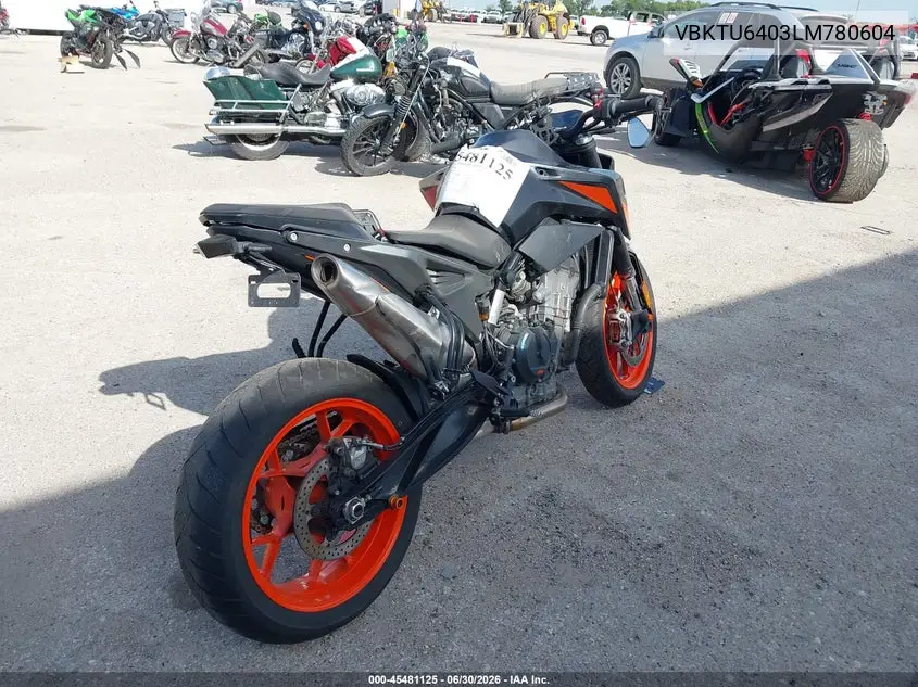 2020 Ktm 790 Duke VIN: VBKTU6403LM780604 Lot: 45481125