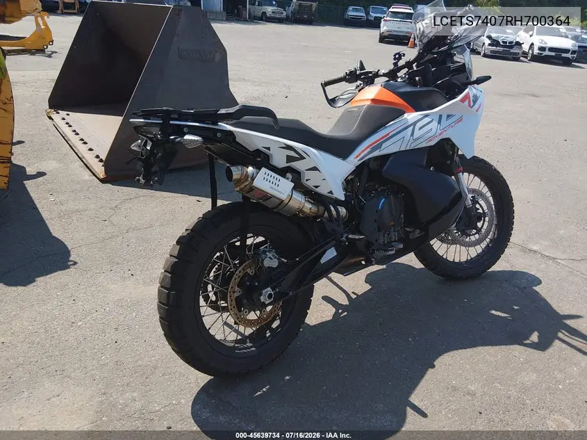 2024 Ktm 790 Adventure VIN: LCETS7407RH700364 Lot: 45639734