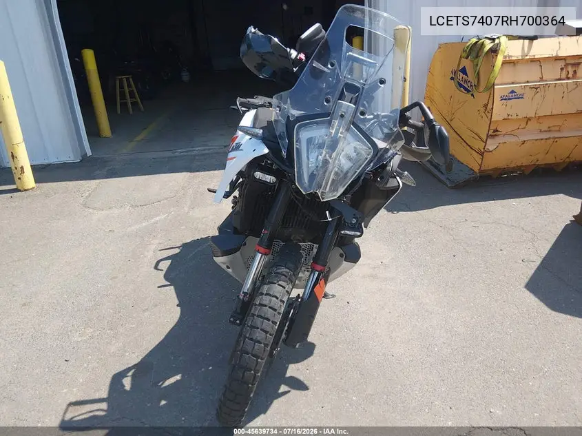2024 Ktm 790 Adventure VIN: LCETS7407RH700364 Lot: 45639734