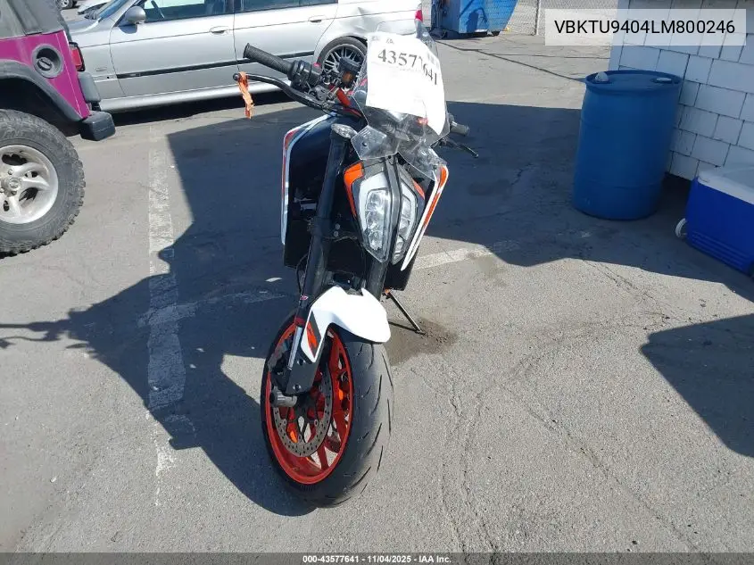 2020 Ktm 890 Duke R VIN: VBKTU9404LM800246 Lot: 43577641