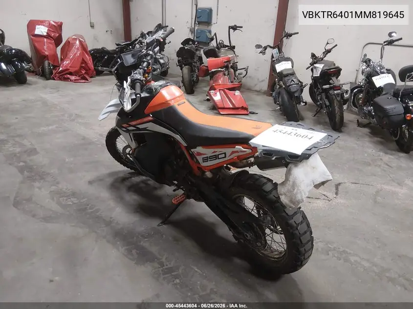 2021 Ktm 890 Adventure R VIN: VBKTR6401MM819645 Lot: 45443604