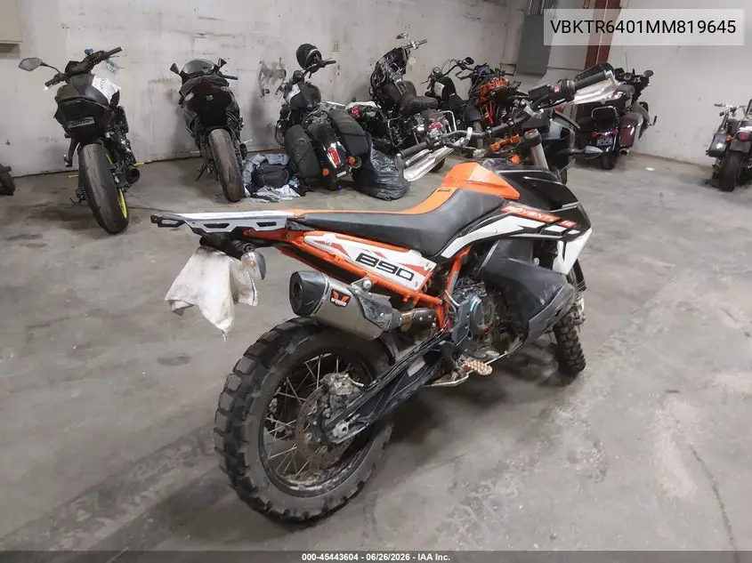 2021 Ktm 890 Adventure R VIN: VBKTR6401MM819645 Lot: 45443604