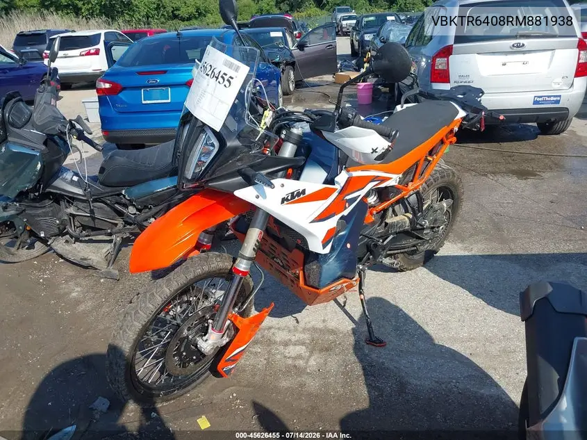 2024 Ktm 890 Adventure R VIN: VBKTR6408RM881938 Lot: 45626455