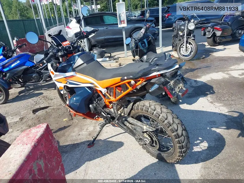 2024 Ktm 890 Adventure R VIN: VBKTR6408RM881938 Lot: 45626455
