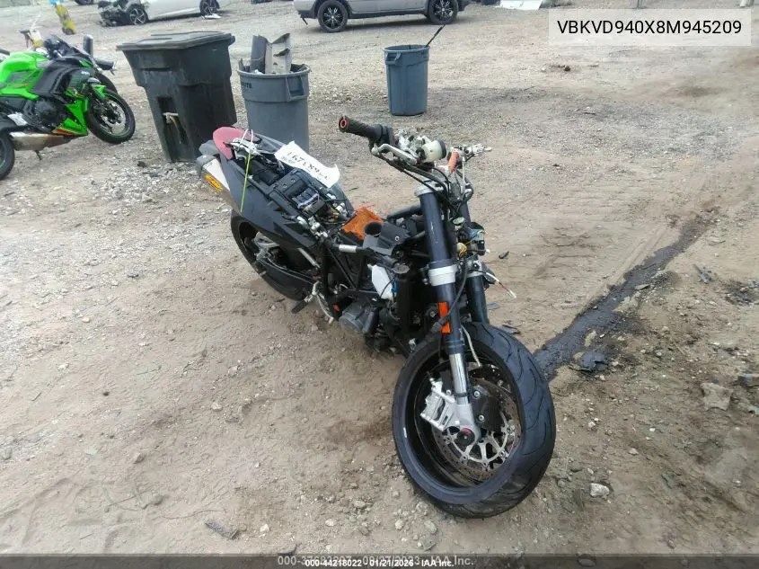 2008 Ktm 990 Super Duke VIN: VBKVD940X8M945209 Lot: 44218022