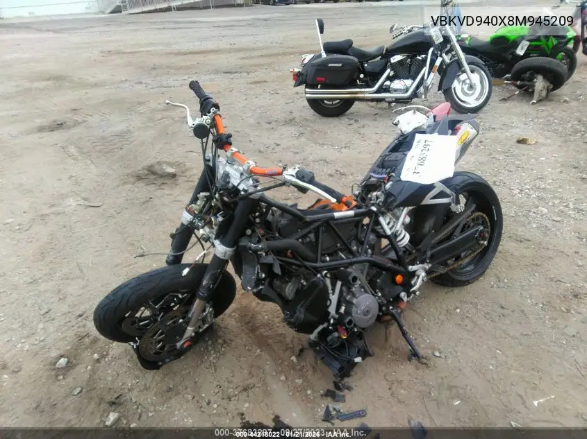 2008 Ktm 990 Super Duke VIN: VBKVD940X8M945209 Lot: 44218022