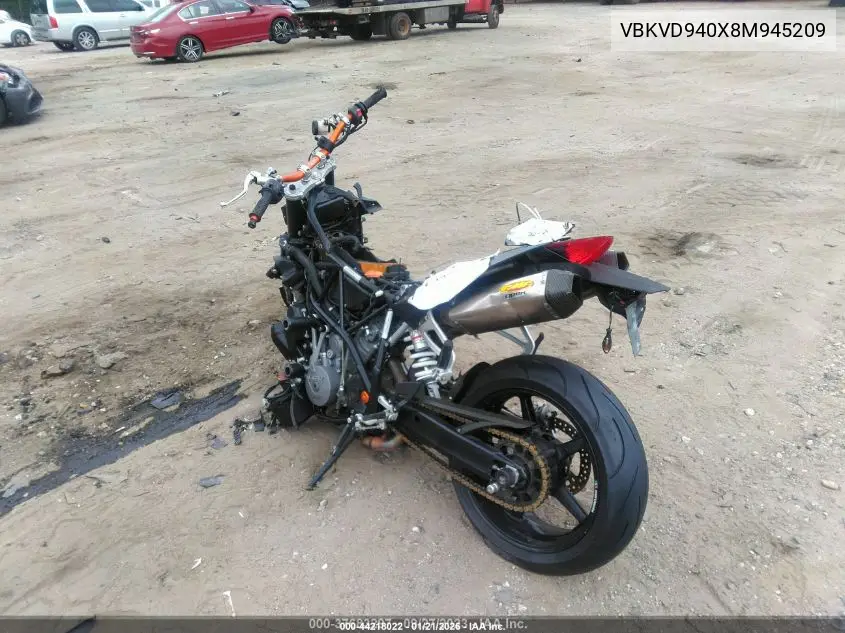 2008 Ktm 990 Super Duke VIN: VBKVD940X8M945209 Lot: 44218022