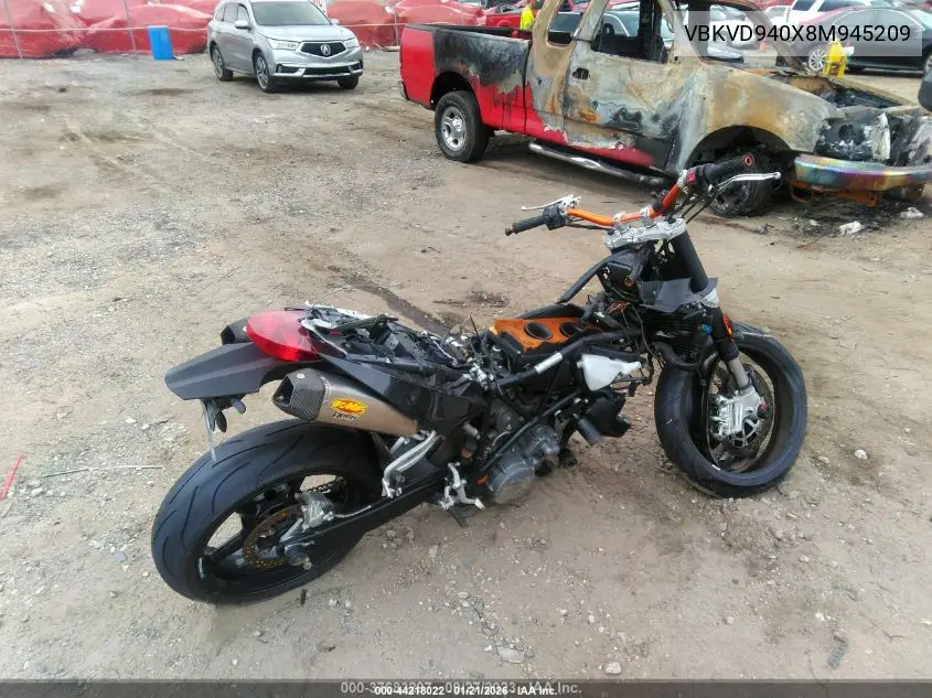 2008 Ktm 990 Super Duke VIN: VBKVD940X8M945209 Lot: 44218022