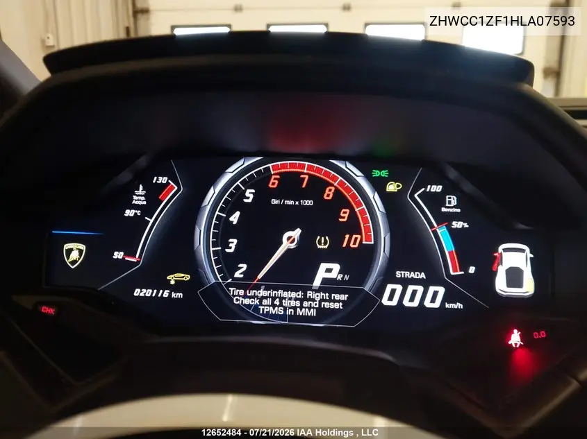 2017 Lamborghini Huracan VIN: ZHWCC1ZF1HLA07593 Lot: 12652484