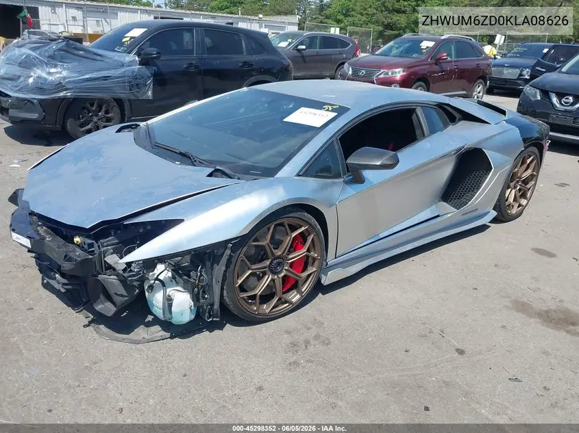 2019 Lamborghini Aventador Svj VIN: ZHWUM6ZD0KLA08626 Lot: 45298352