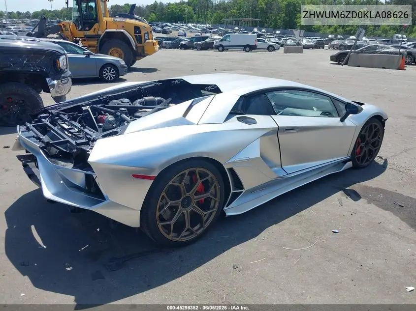 2019 Lamborghini Aventador Svj VIN: ZHWUM6ZD0KLA08626 Lot: 45298352