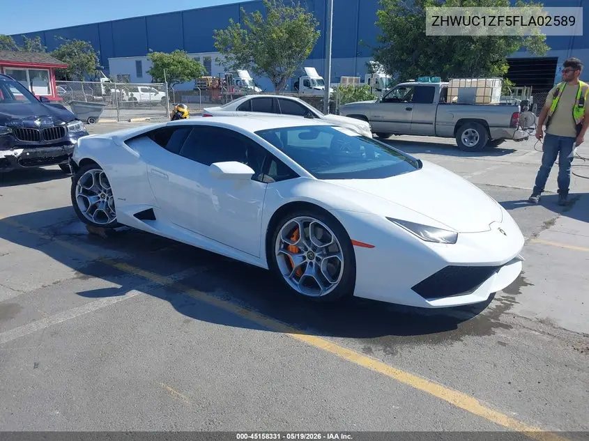 2015 Lamborghini Huracan Lp610-4 VIN: ZHWUC1ZF5FLA02589 Lot: 45158331