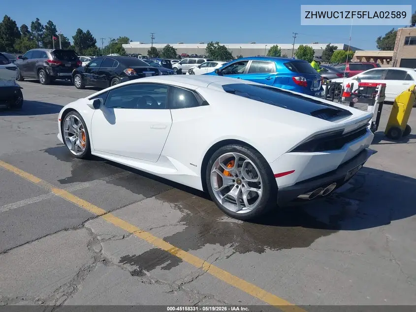 2015 Lamborghini Huracan Lp610-4 VIN: ZHWUC1ZF5FLA02589 Lot: 45158331