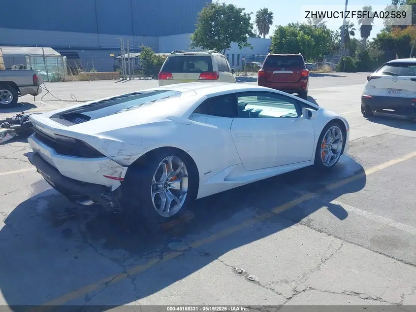 2015 Lamborghini Huracan Lp610-4 VIN: ZHWUC1ZF5FLA02589 Lot: 45158331