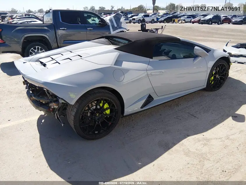 2022 Lamborghini Huracan Evo Spyder Rwd VIN: ZHWUT5ZF7NLA19691 Lot: 45655006