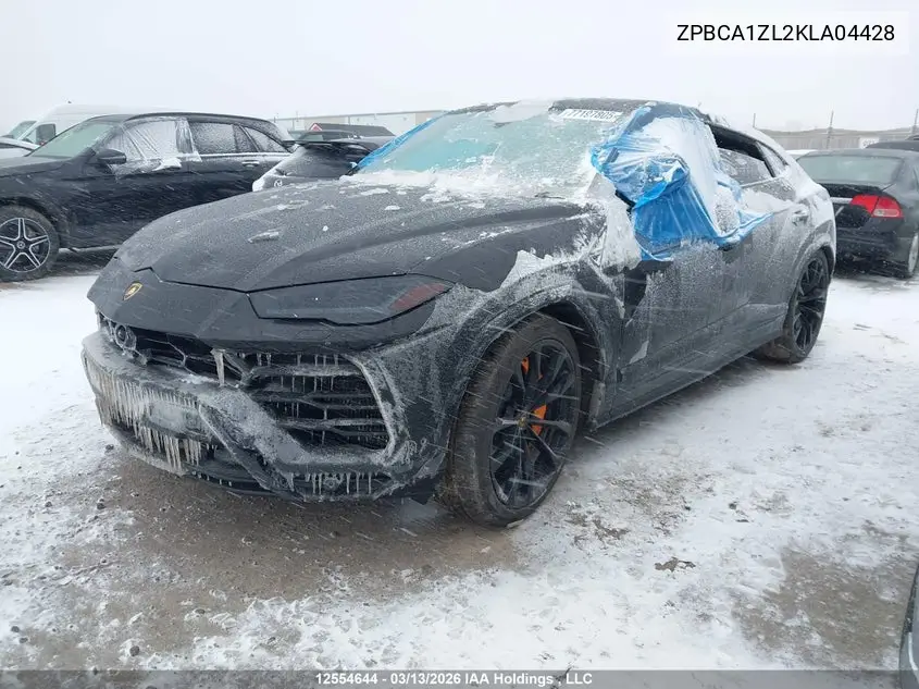 2019 Lamborghini Urus VIN: ZPBCA1ZL2KLA04428 Lot: 12554644