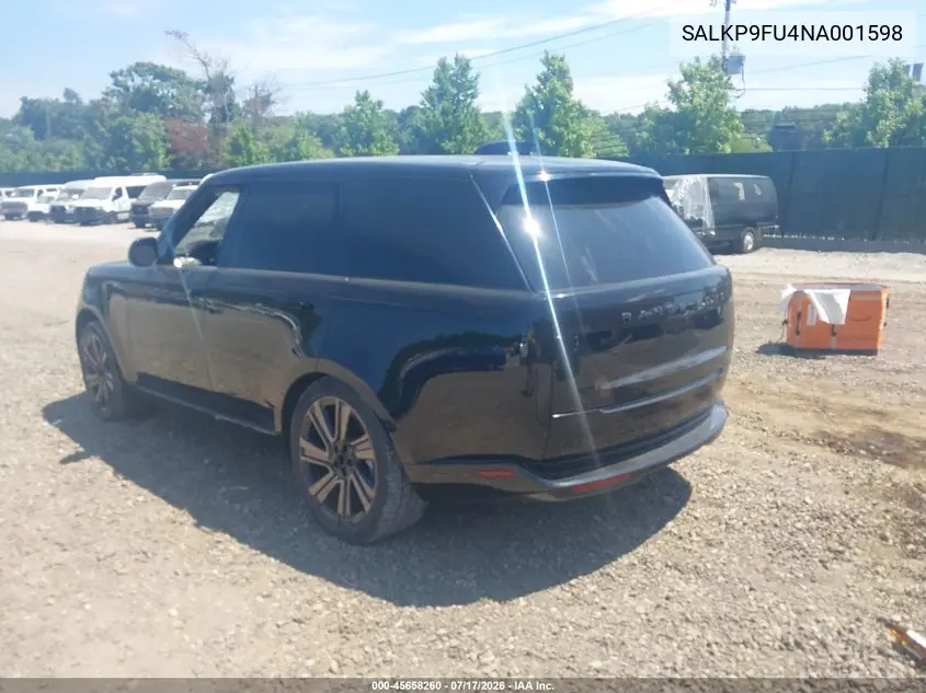 2022 Land Rover New Range Rover P400 Se VIN: SALKP9FU4NA001598 Lot: 45658260