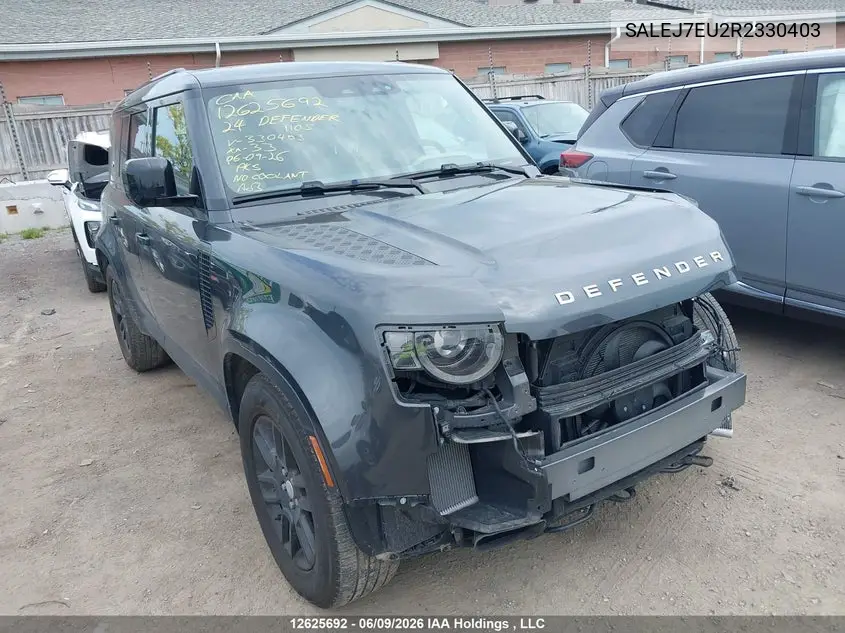 2024 Land Rover Defender 110 S VIN: SALEJ7EU2R2330403 Lot: 12625692