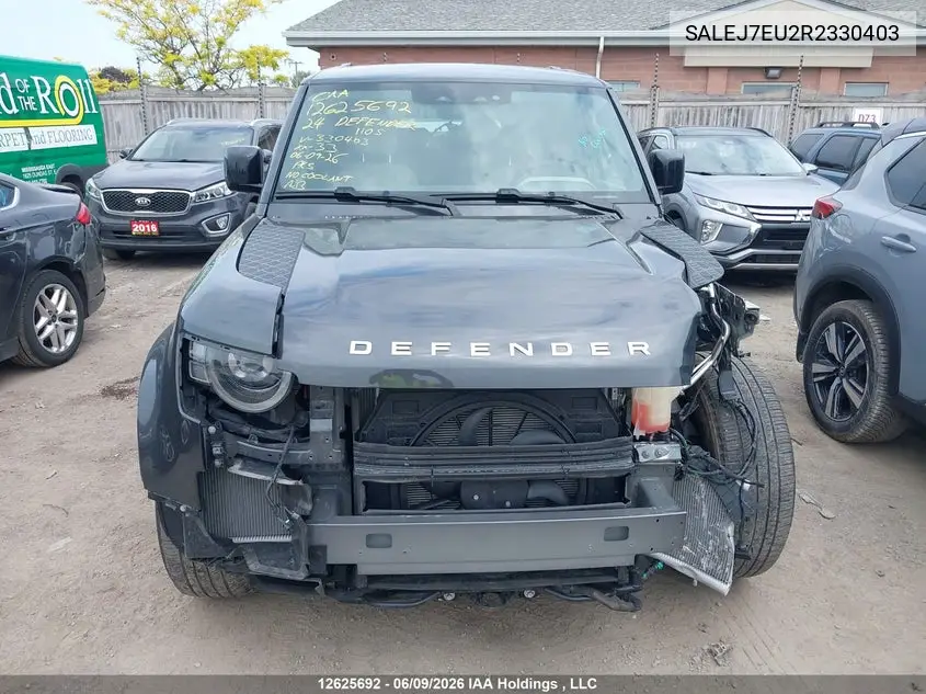 2024 Land Rover Defender 110 S VIN: SALEJ7EU2R2330403 Lot: 12625692