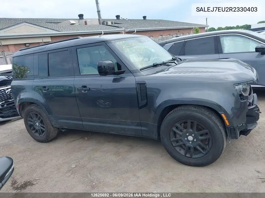 2024 Land Rover Defender 110 S VIN: SALEJ7EU2R2330403 Lot: 12625692